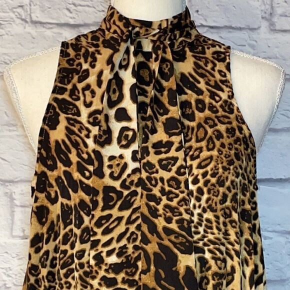 NASTY Gal 'Til We Pleat Again Leopard Mini Dress Size 2 - Picture 4 of 12
